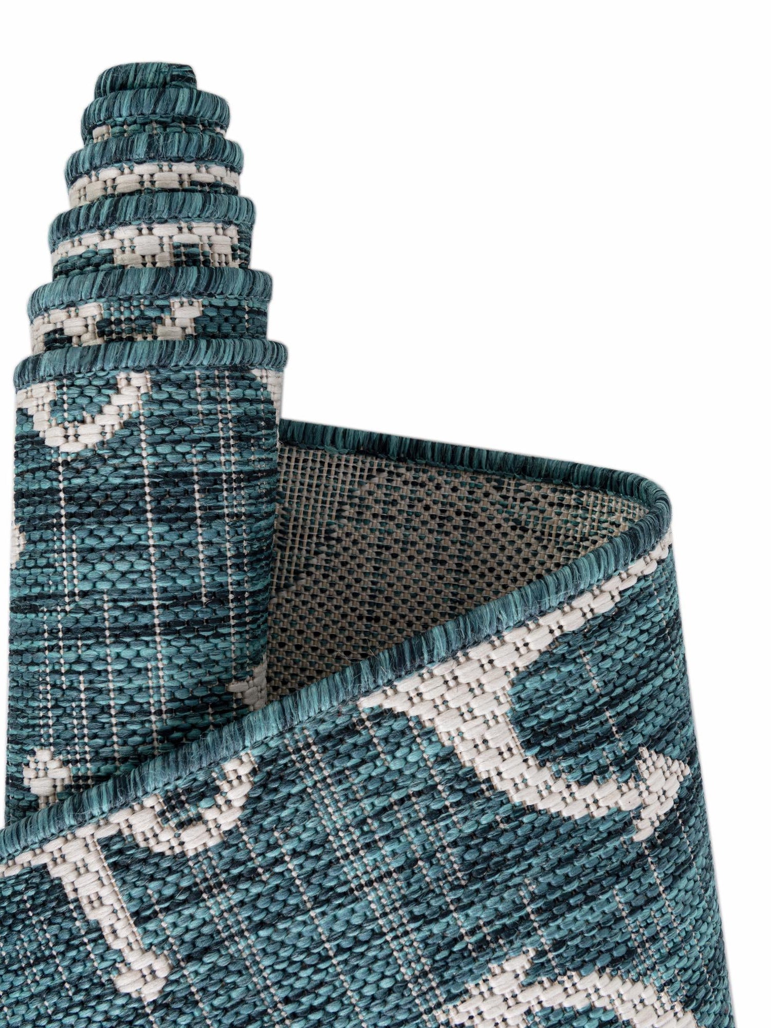 Teal 2' x 3' 1 Outdoor Coastal Rectangle Area Rug Weather Resistant for Patio, Deck, Terrace, Balcony, Porch 100% Polypropylene Coastal Decor Carpet for Sale at Rug Engine