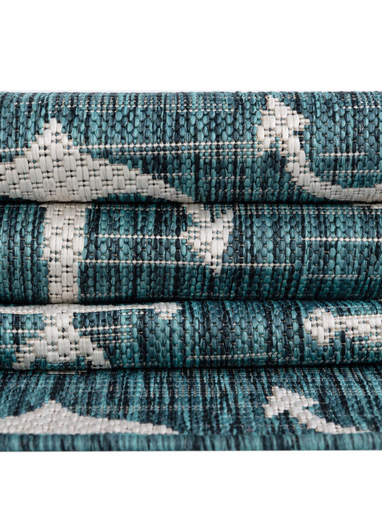 Teal 5' 3 x 5' 3 Outdoor Coastal Square Area Rug Weather Resistant for Patio, Deck, Terrace, Balcony, Porch 100% Polypropylene Coastal Decor Carpet for Sale at Rug Engine