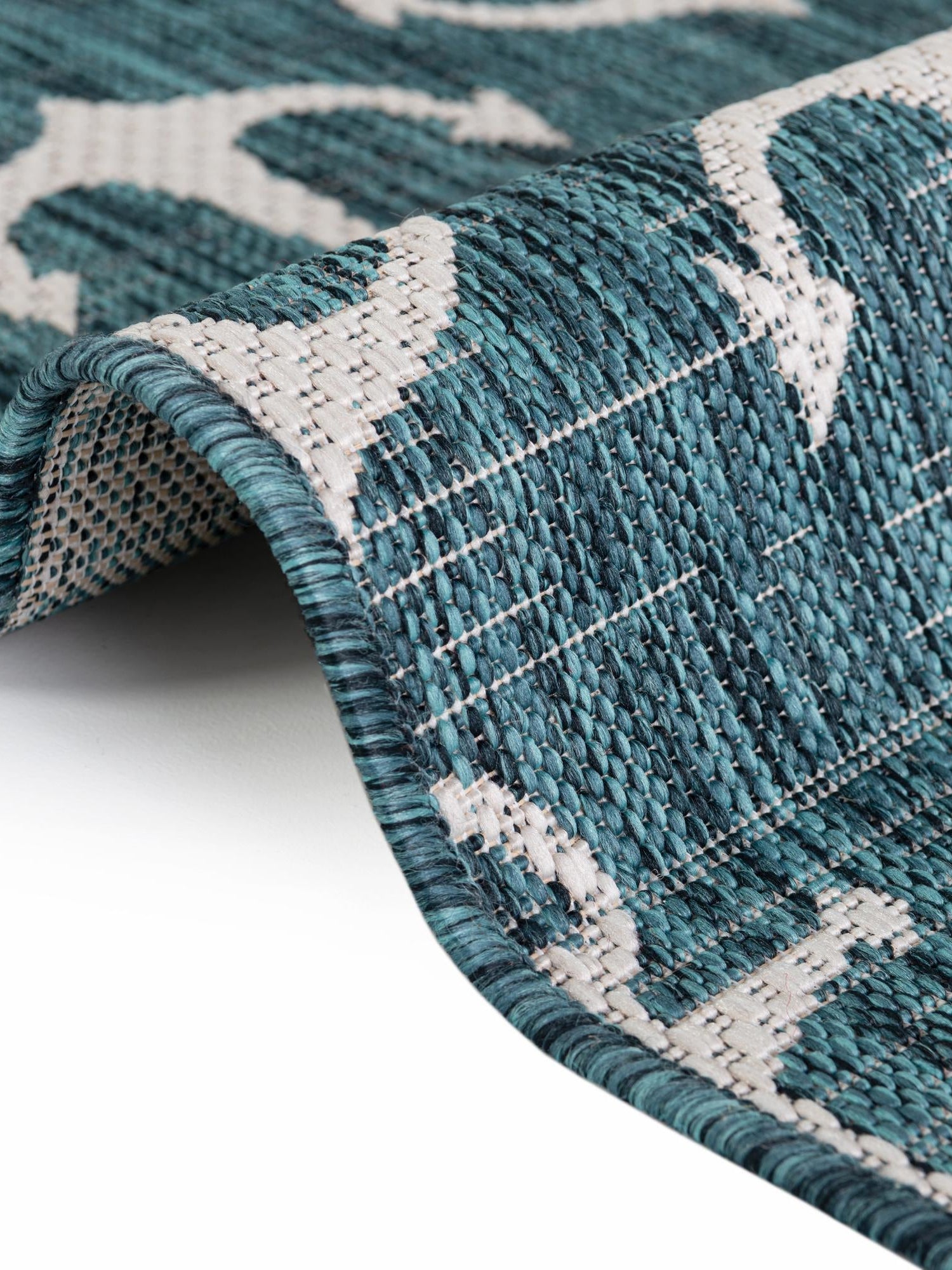 Teal 7' 10 x 10' Outdoor Coastal Oval Area Rug Weather Resistant for Patio, Deck, Terrace, Balcony, Porch 100% Polypropylene Coastal Decor Carpet for Sale at Rug Engine