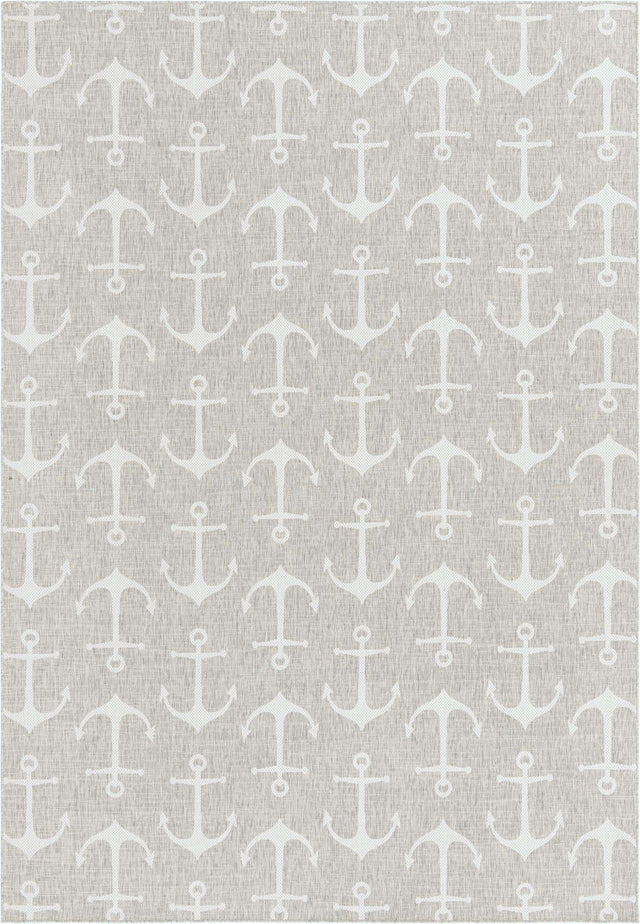 Gray 10' x 14' 1 Outdoor Coastal Rectangle Area Rug Weather Resistant for Patio, Deck, Terrace, Balcony, Porch 100% Polypropylene Coastal Decor Carpet for Sale at Rug Engine
