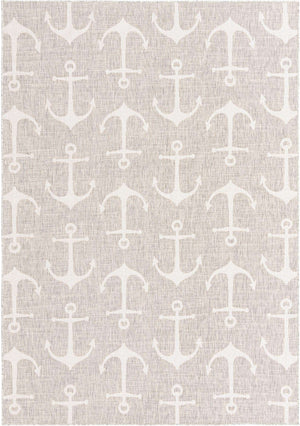 Gray 7' 1 x 10' Outdoor Coastal Rectangle Area Rug Weather Resistant for Patio, Deck, Terrace, Balcony, Porch 100% Polypropylene Coastal Decor Carpet for Sale at Rug Engine