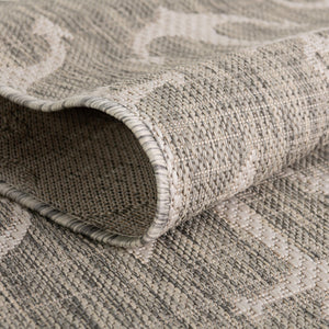Gray 7' 10 x 11' Outdoor Coastal Rectangle Area Rug Weather Resistant for Patio, Deck, Terrace, Balcony, Porch 100% Polypropylene Coastal Decor Carpet for Sale at Rug Engine