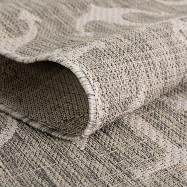 Gray 7' 10 x 11' Outdoor Coastal Rectangle Area Rug Weather Resistant for Patio, Deck, Terrace, Balcony, Porch 100% Polypropylene Coastal Decor Carpet for Sale at Rug Engine