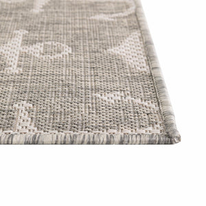 Gray 10' x 14' 1 Outdoor Coastal Rectangle Area Rug Weather Resistant for Patio, Deck, Terrace, Balcony, Porch 100% Polypropylene Coastal Decor Carpet for Sale at Rug Engine