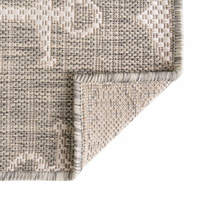 Gray 7' 10 x 11' Outdoor Coastal Rectangle Area Rug Weather Resistant for Patio, Deck, Terrace, Balcony, Porch 100% Polypropylene Coastal Decor Carpet for Sale at Rug Engine