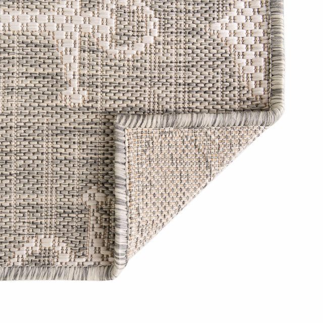 Gray 7' 10 x 11' Outdoor Coastal Rectangle Area Rug Weather Resistant for Patio, Deck, Terrace, Balcony, Porch 100% Polypropylene Coastal Decor Carpet for Sale at Rug Engine