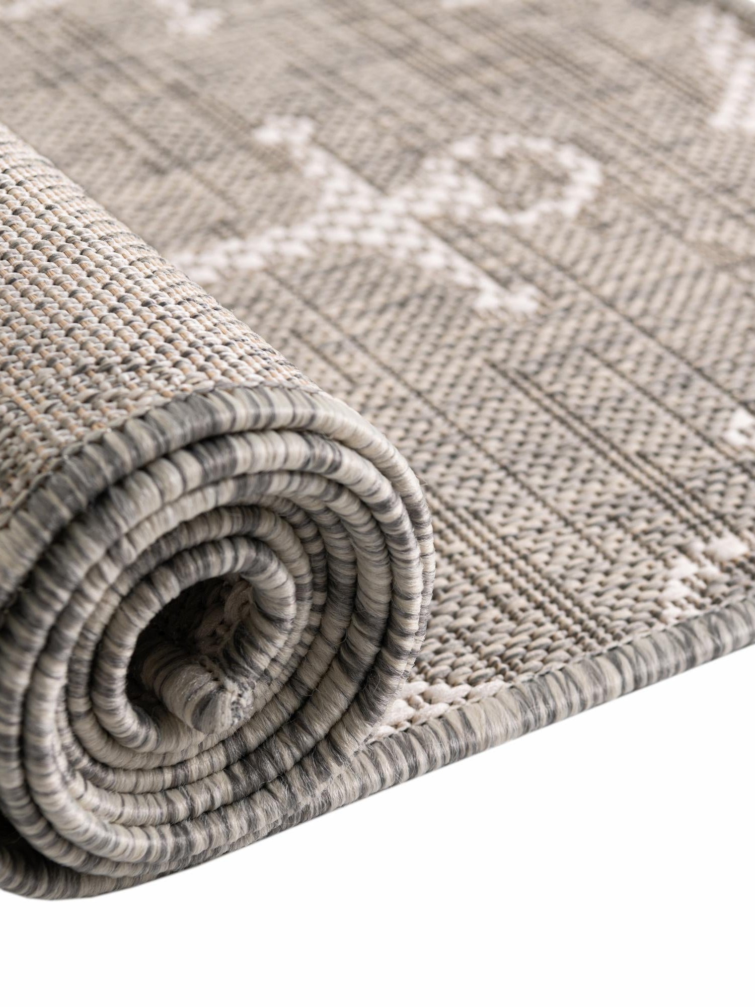 Gray 3' 1 x 5' 3 Outdoor Coastal Rectangle Area Rug Weather Resistant for Patio, Deck, Terrace, Balcony, Porch 100% Polypropylene Coastal Decor Carpet for Sale at Rug Engine
