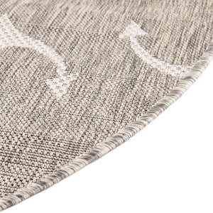 Gray 13' 1 x 13' 1 Outdoor Coastal Round Area Rug Weather Resistant for Patio, Deck, Terrace, Balcony, Porch 100% Polypropylene Coastal Decor Carpet for Sale at Rug Engine
