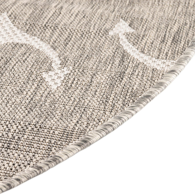 Gray 13' 1 x 13' 1 Outdoor Coastal Round Area Rug Weather Resistant for Patio, Deck, Terrace, Balcony, Porch 100% Polypropylene Coastal Decor Carpet for Sale at Rug Engine