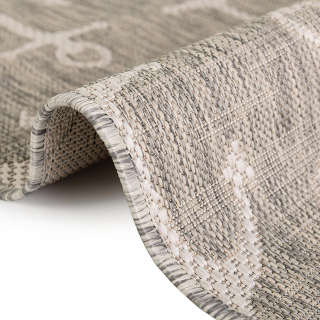 Gray 10' x 10' Outdoor Coastal Round Area Rug Weather Resistant for Patio, Deck, Terrace, Balcony, Porch 100% Polypropylene Coastal Decor Carpet for Sale at Rug Engine