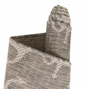 Gray 5' 3 x 8' Outdoor Coastal Oval Area Rug Weather Resistant for Patio, Deck, Terrace, Balcony, Porch 100% Polypropylene Coastal Decor Carpet for Sale at Rug Engine
