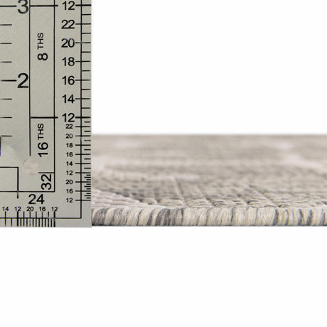 Gray 7' 10 x 7' 10 Outdoor Coastal Octagon Area Rug Weather Resistant for Patio, Deck, Terrace, Balcony, Porch 100% Polypropylene Coastal Decor Carpet for Sale at Rug Engine