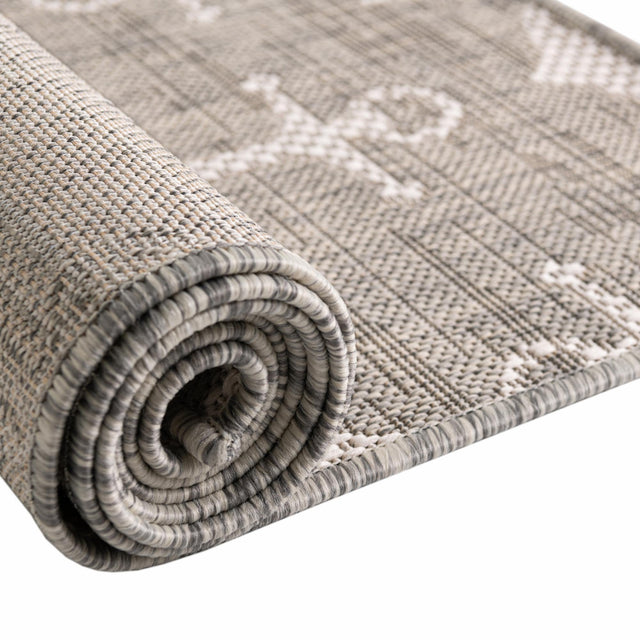 Gray 5' 3 x 5' 3 Outdoor Coastal Octagon Area Rug Weather Resistant for Patio, Deck, Terrace, Balcony, Porch 100% Polypropylene Coastal Decor Carpet for Sale at Rug Engine