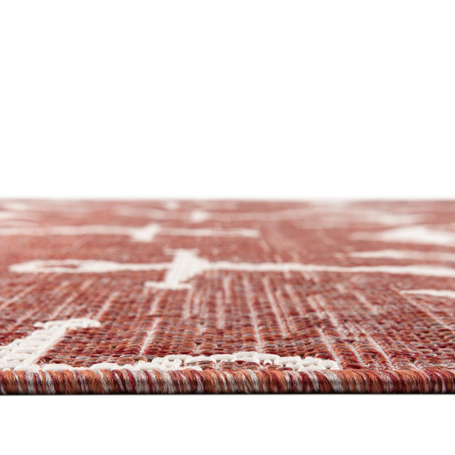 Rust Red 2' x 3' 1 Outdoor Coastal Rectangle Area Rug Weather Resistant for Patio, Deck, Terrace, Balcony, Porch 100% Polypropylene Coastal Decor Carpet for Sale at Rug Engine