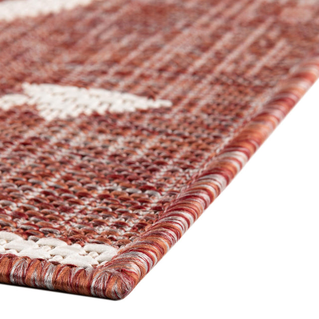 Rust Red 2' x 3' 1 Outdoor Coastal Rectangle Area Rug Weather Resistant for Patio, Deck, Terrace, Balcony, Porch 100% Polypropylene Coastal Decor Carpet for Sale at Rug Engine