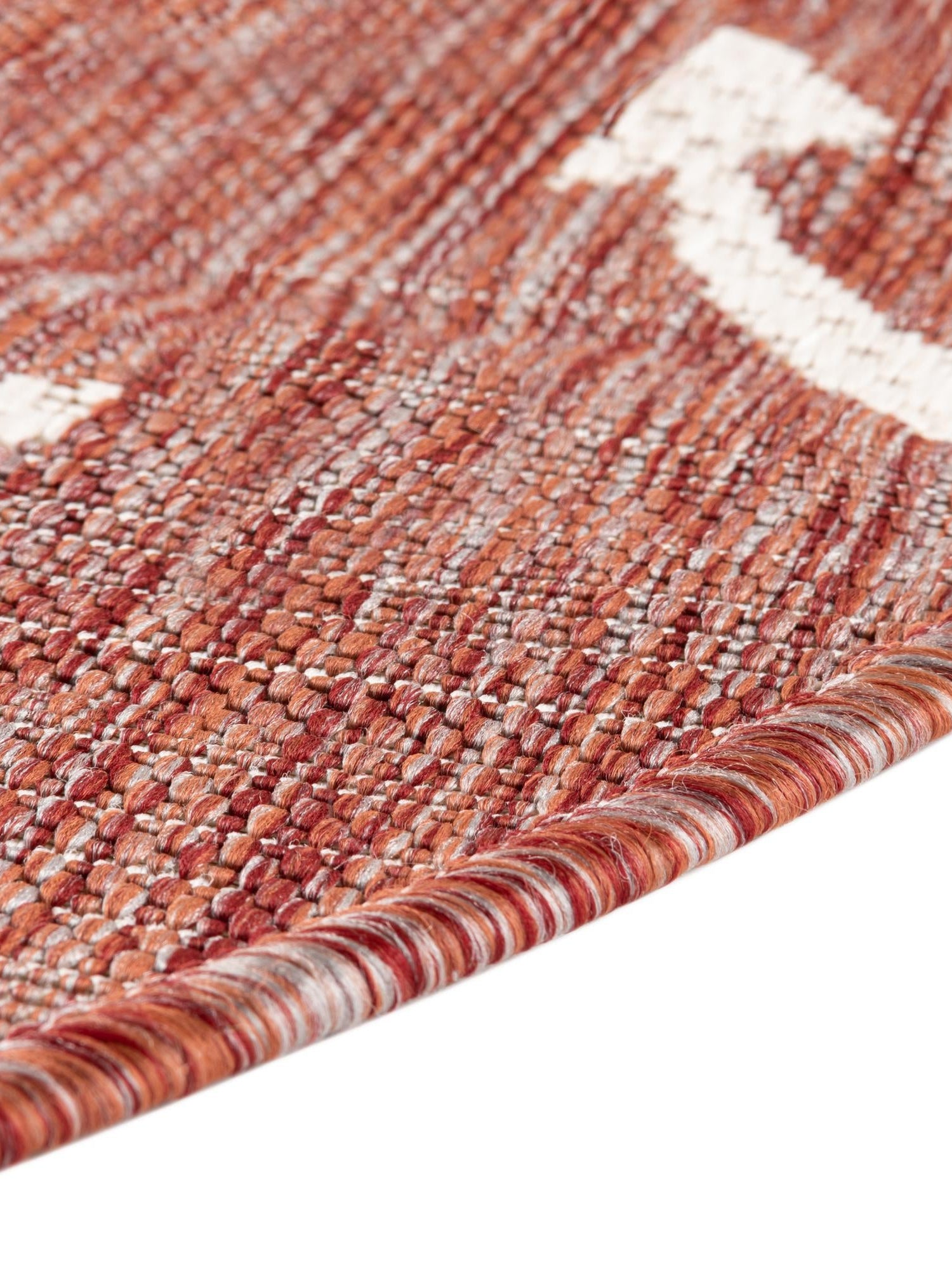 Rust Red 5' 3 x 5' 3 Outdoor Coastal Round Area Rug Weather Resistant for Patio, Deck, Terrace, Balcony, Porch 100% Polypropylene Coastal Decor Carpet for Sale at Rug Engine
