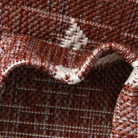 Rust Red 5' 3 x 5' 3 Outdoor Coastal Octagon Area Rug Weather Resistant for Patio, Deck, Terrace, Balcony, Porch 100% Polypropylene Coastal Decor Carpet for Sale at Rug Engine