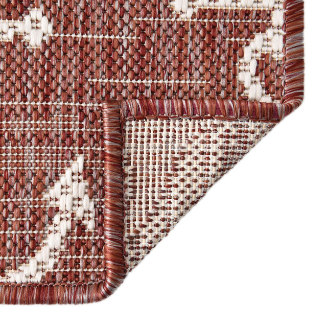 Rust Red 5' 3 x 5' 3 Outdoor Coastal Octagon Area Rug Weather Resistant for Patio, Deck, Terrace, Balcony, Porch 100% Polypropylene Coastal Decor Carpet for Sale at Rug Engine