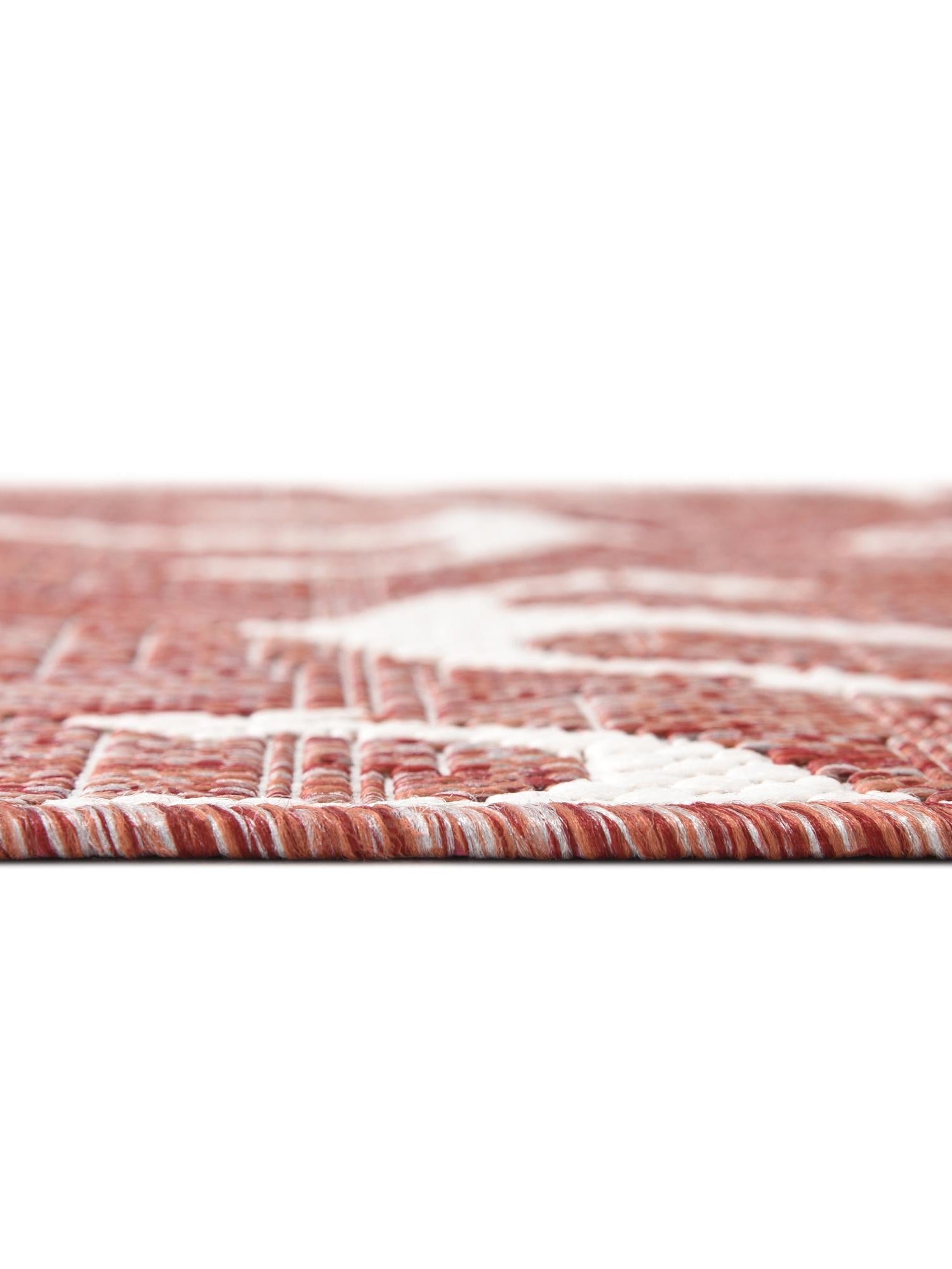 Rust Red 2' 7 x 12' Outdoor Coastal Runner Area Rug Weather Resistant for Patio, Deck, Terrace, Balcony, Porch 100% Polypropylene Coastal Decor Carpet for Sale at Rug Engine
