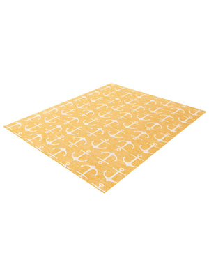 Yellow 10' x 14' 1 Outdoor Coastal Rectangle Area Rug Weather Resistant for Patio, Deck, Terrace, Balcony, Porch 100% Polypropylene Coastal Decor Carpet for Sale at Rug Engine
