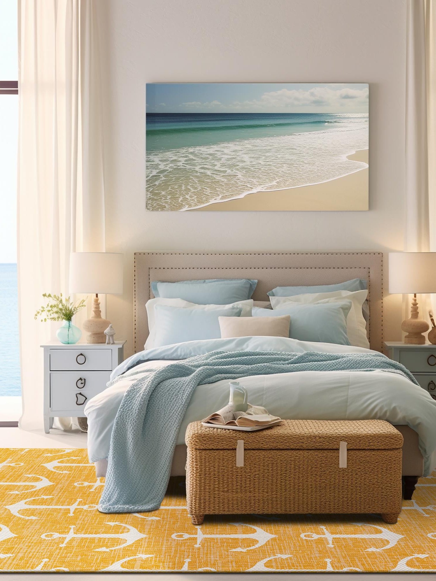 Yellow 3' 1 x 5' 3 Outdoor Coastal Rectangle Area Rug Weather Resistant for Patio, Deck, Terrace, Balcony, Porch 100% Polypropylene Coastal Decor Carpet for Sale at Rug Engine
