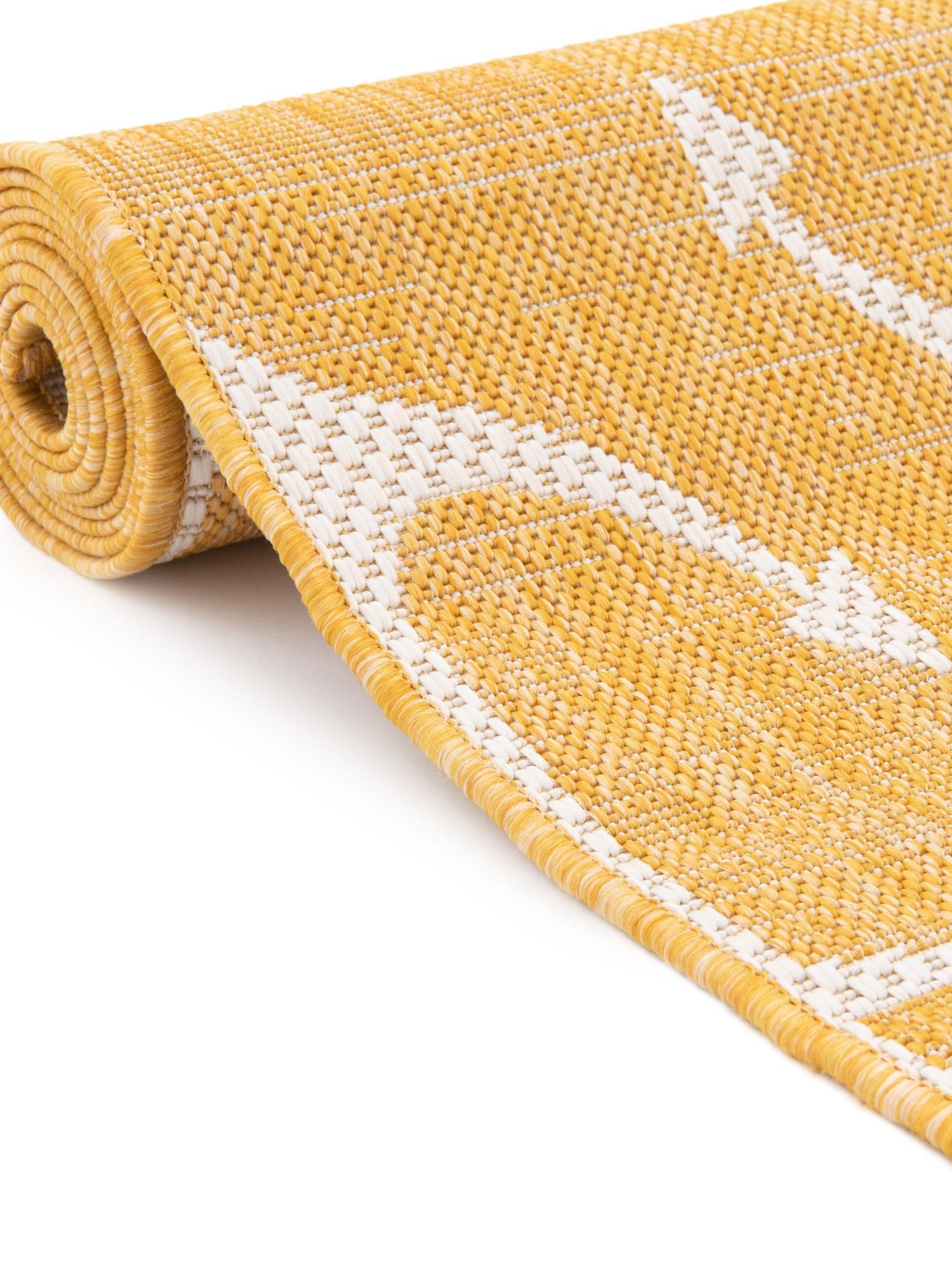 Yellow 2' x 3' 1 Outdoor Coastal Rectangle Area Rug Weather Resistant for Patio, Deck, Terrace, Balcony, Porch 100% Polypropylene Coastal Decor Carpet for Sale at Rug Engine