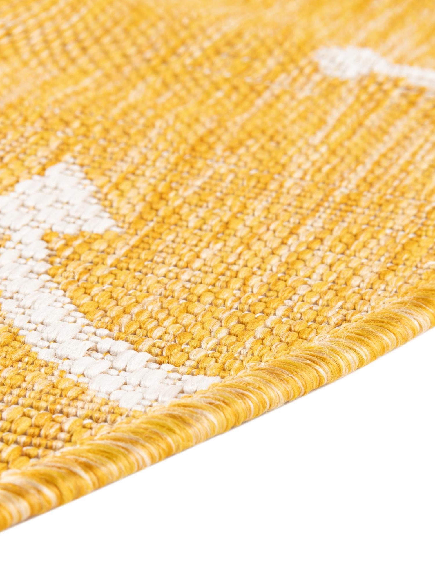 Yellow 10' x 10' Outdoor Coastal Round Area Rug Weather Resistant for Patio, Deck, Terrace, Balcony, Porch 100% Polypropylene Coastal Decor Carpet for Sale at Rug Engine
