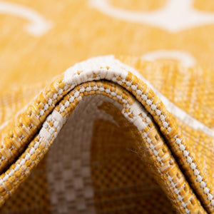 Yellow 10' x 10' Outdoor Coastal Square Area Rug Weather Resistant for Patio, Deck, Terrace, Balcony, Porch 100% Polypropylene Coastal Decor Carpet for Sale at Rug Engine