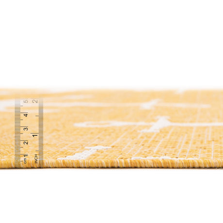 Yellow 5' 3 x 5' 3 Outdoor Coastal Octagon Area Rug Weather Resistant for Patio, Deck, Terrace, Balcony, Porch 100% Polypropylene Coastal Decor Carpet for Sale at Rug Engine