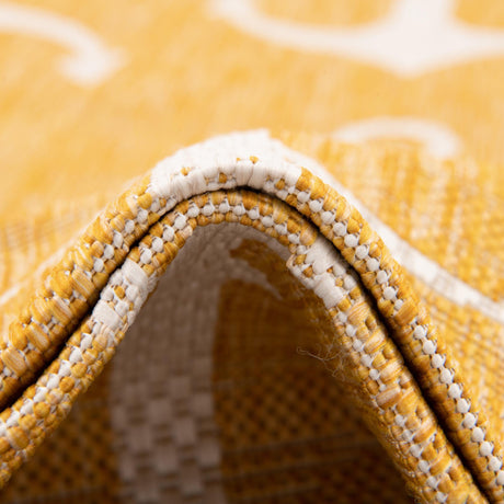 Yellow 7' 10 x 7' 10 Outdoor Coastal Octagon Area Rug Weather Resistant for Patio, Deck, Terrace, Balcony, Porch 100% Polypropylene Coastal Decor Carpet for Sale at Rug Engine