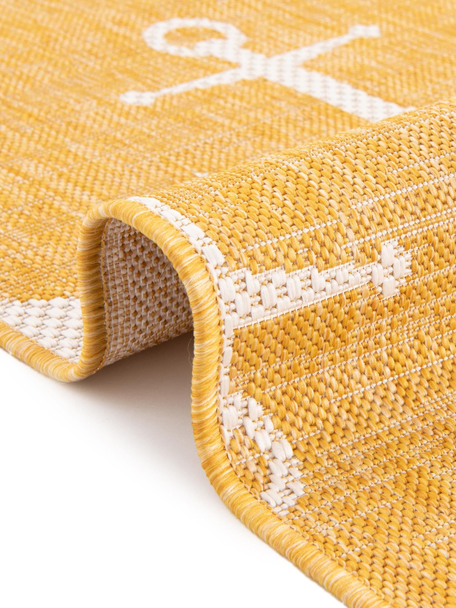 Yellow 2' x 6' 1 Outdoor Coastal Runner Area Rug Weather Resistant for Patio, Deck, Terrace, Balcony, Porch 100% Polypropylene Coastal Decor Carpet for Sale at Rug Engine