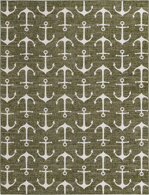 Green 10' x 13' 1 Outdoor Coastal Rectangle Area Rug Weather Resistant for Patio, Deck, Terrace, Balcony, Porch 100% Polypropylene Coastal Decor Carpet for Sale at Rug Engine