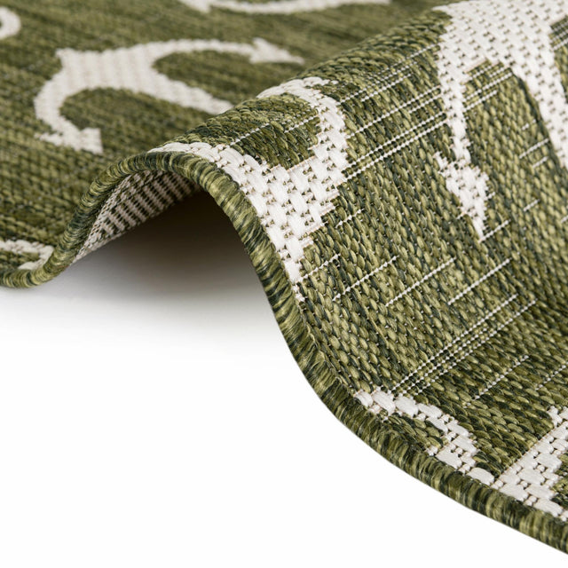 Green 2' x 3' 1 Outdoor Coastal Rectangle Area Rug Weather Resistant for Patio, Deck, Terrace, Balcony, Porch 100% Polypropylene Coastal Decor Carpet for Sale at Rug Engine