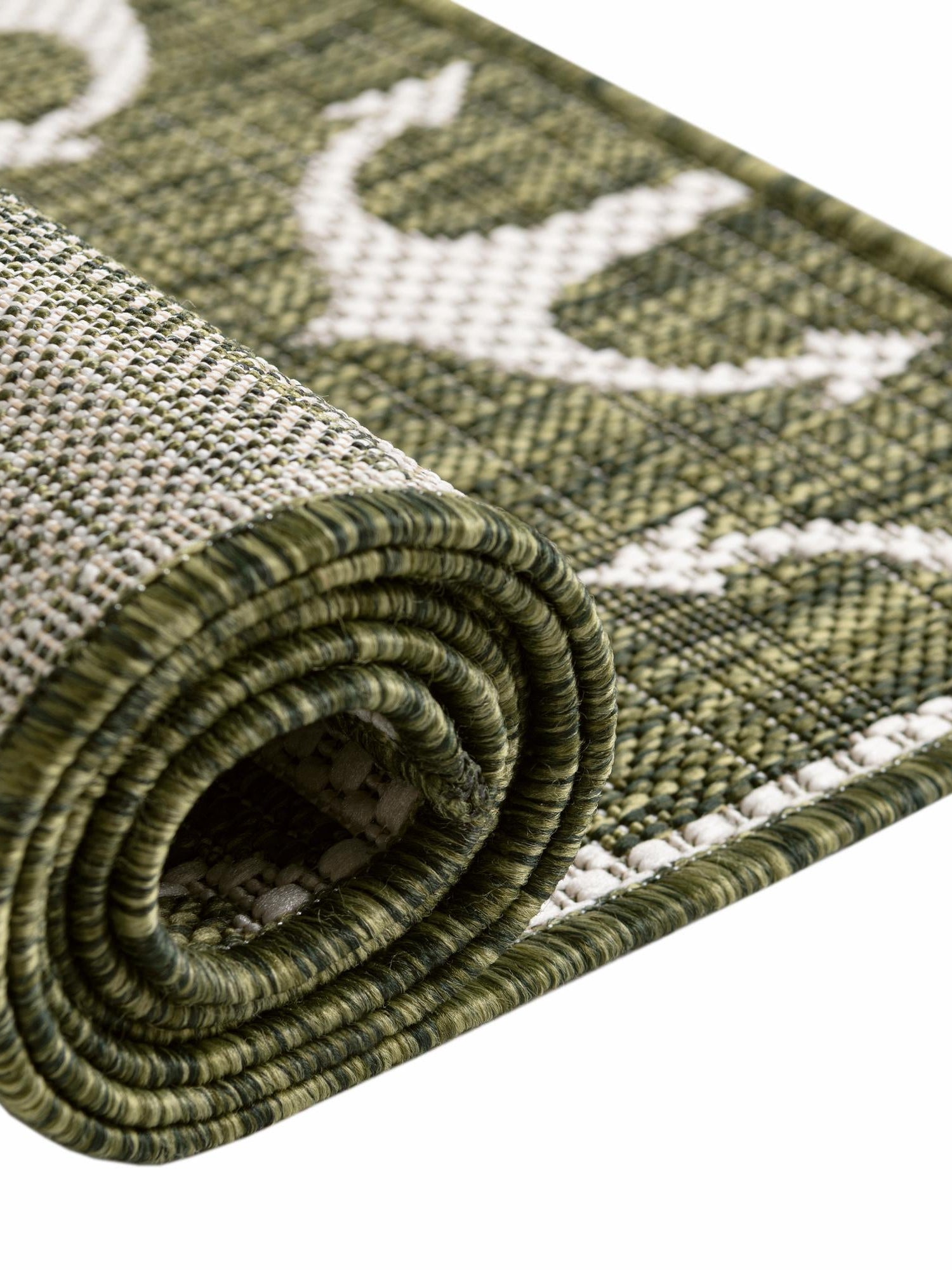 Green 3' 1 x 5' 3 Outdoor Coastal Rectangle Area Rug Weather Resistant for Patio, Deck, Terrace, Balcony, Porch 100% Polypropylene Coastal Decor Carpet for Sale at Rug Engine