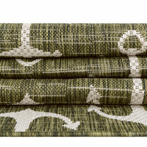 Green 3' 1 x 5' 3 Outdoor Coastal Rectangle Area Rug Weather Resistant for Patio, Deck, Terrace, Balcony, Porch 100% Polypropylene Coastal Decor Carpet for Sale at Rug Engine