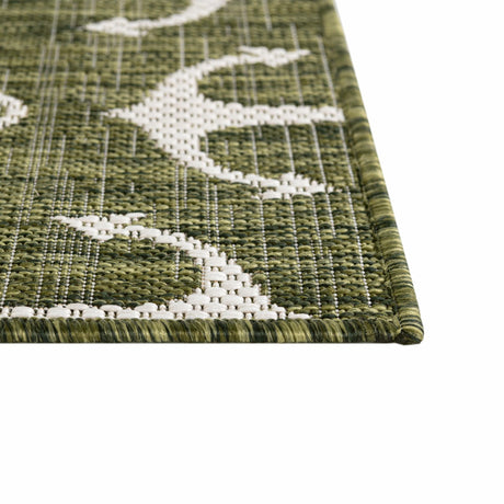 Green 5' 3 x 5' 3 Outdoor Coastal Octagon Area Rug Weather Resistant for Patio, Deck, Terrace, Balcony, Porch 100% Polypropylene Coastal Decor Carpet for Sale at Rug Engine