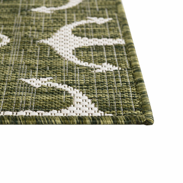 Green 5' 3 x 5' 3 Outdoor Coastal Octagon Area Rug Weather Resistant for Patio, Deck, Terrace, Balcony, Porch 100% Polypropylene Coastal Decor Carpet for Sale at Rug Engine