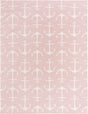 Pink 9' x 12' Outdoor Coastal Rectangle Area Rug Weather Resistant for Patio, Deck, Terrace, Balcony, Porch 100% Polypropylene Coastal Decor Carpet for Sale at Rug Engine