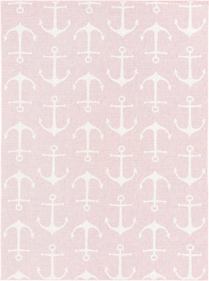 Pink 7' 10 x 11' Outdoor Coastal Rectangle Area Rug Weather Resistant for Patio, Deck, Terrace, Balcony, Porch 100% Polypropylene Coastal Decor Carpet for Sale at Rug Engine