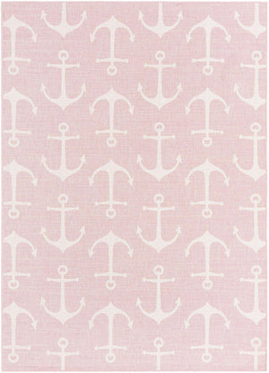 Pink 7' 1 x 10' Outdoor Coastal Rectangle Area Rug Weather Resistant for Patio, Deck, Terrace, Balcony, Porch 100% Polypropylene Coastal Decor Carpet for Sale at Rug Engine