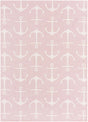Pink 7' 1 x 10' Outdoor Coastal Rectangle Area Rug Weather Resistant for Patio, Deck, Terrace, Balcony, Porch 100% Polypropylene Coastal Decor Carpet for Sale at Rug Engine
