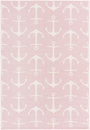 Pink 6' 1 x 9' Outdoor Coastal Rectangle Area Rug Weather Resistant for Patio, Deck, Terrace, Balcony, Porch 100% Polypropylene Coastal Decor Carpet for Sale at Rug Engine