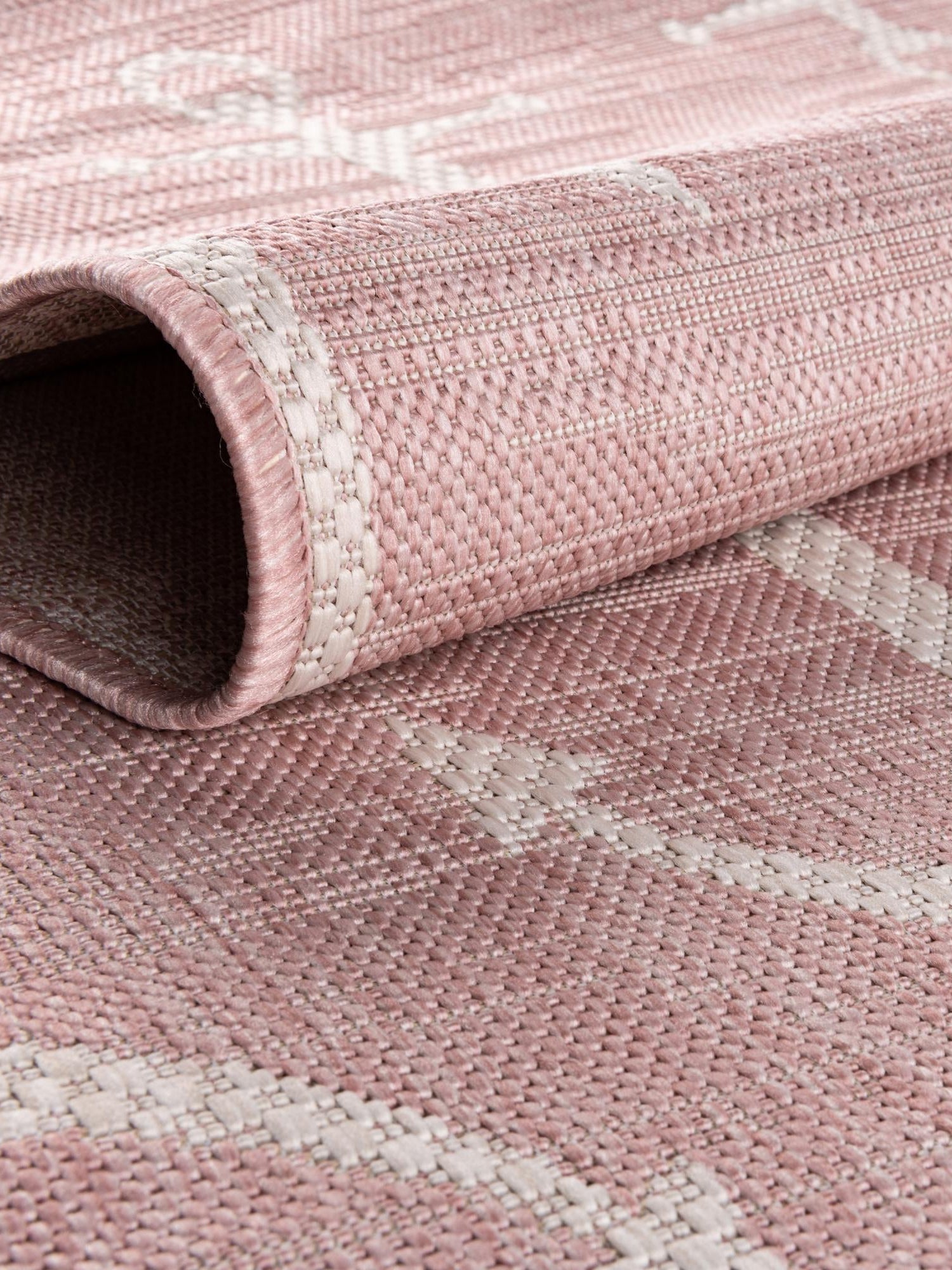 Pink 9' x 12' Outdoor Coastal Rectangle Area Rug Weather Resistant for Patio, Deck, Terrace, Balcony, Porch 100% Polypropylene Coastal Decor Carpet for Sale at Rug Engine