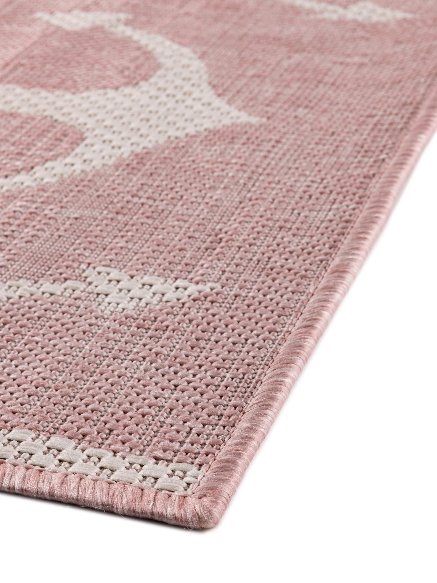 Pink 6' 1 x 9' Outdoor Coastal Rectangle Area Rug Weather Resistant for Patio, Deck, Terrace, Balcony, Porch 100% Polypropylene Coastal Decor Carpet for Sale at Rug Engine