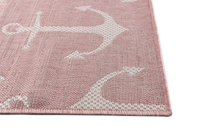 Pink 10' x 14' 1 Outdoor Coastal Rectangle Area Rug Weather Resistant for Patio, Deck, Terrace, Balcony, Porch 100% Polypropylene Coastal Decor Carpet for Sale at Rug Engine
