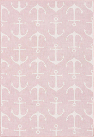 Pink 5' 3 x 8' Outdoor Coastal Rectangle Area Rug Weather Resistant for Patio, Deck, Terrace, Balcony, Porch 100% Polypropylene Coastal Decor Carpet for Sale at Rug Engine