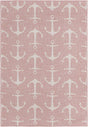 Pink 4' 1 x 6' 1 Outdoor Coastal Rectangle Area Rug Weather Resistant for Patio, Deck, Terrace, Balcony, Porch 100% Polypropylene Coastal Decor Carpet for Sale at Rug Engine