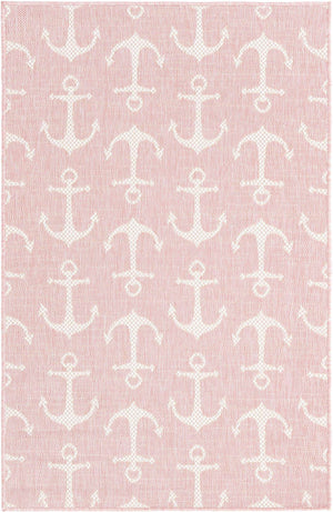 Pink 3' 1 x 5' 3 Outdoor Coastal Rectangle Area Rug Weather Resistant for Patio, Deck, Terrace, Balcony, Porch 100% Polypropylene Coastal Decor Carpet for Sale at Rug Engine