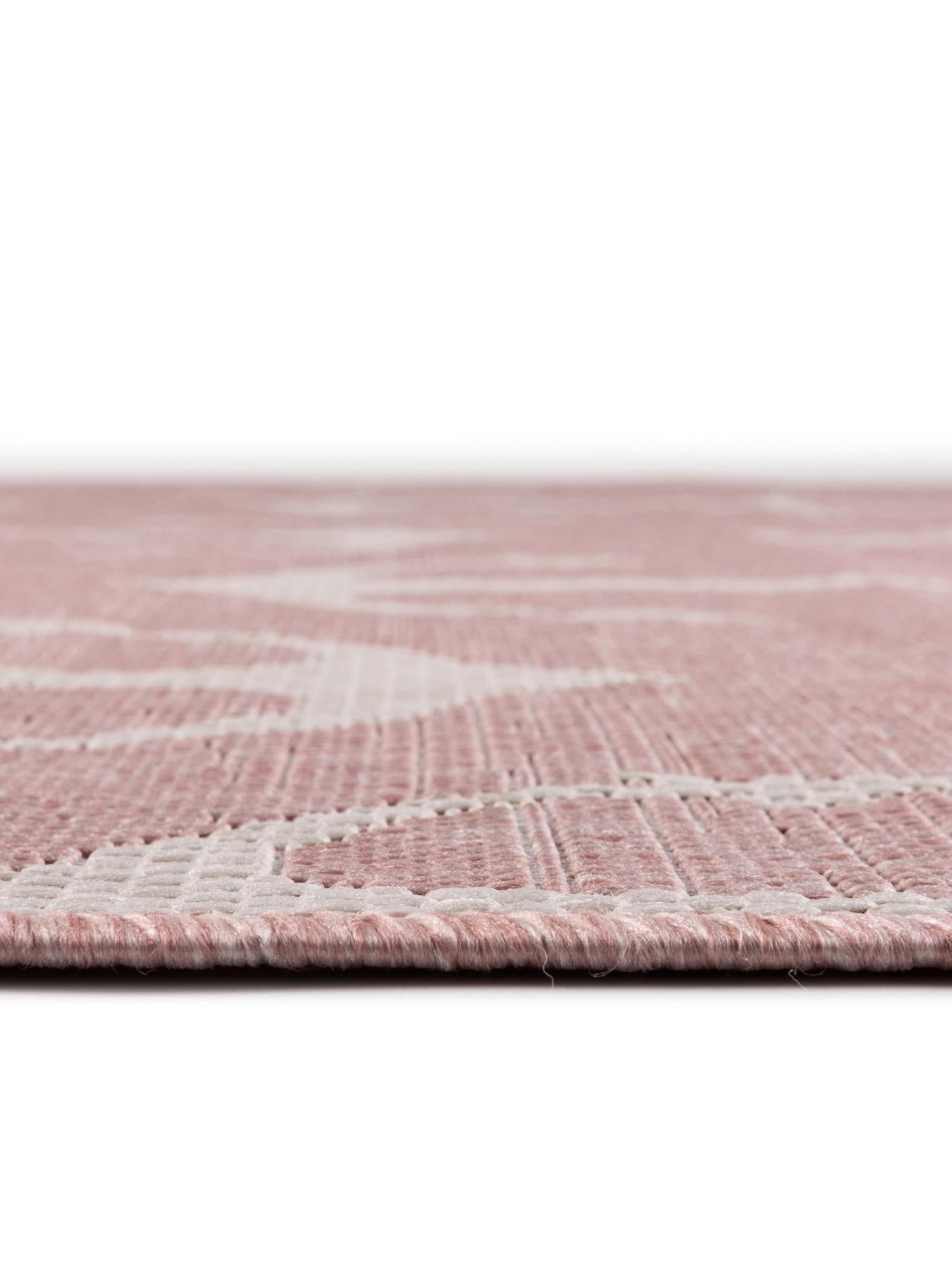 Pink 4' 1 x 4' 1 Outdoor Coastal Round Area Rug Weather Resistant for Patio, Deck, Terrace, Balcony, Porch 100% Polypropylene Coastal Decor Carpet for Sale at Rug Engine