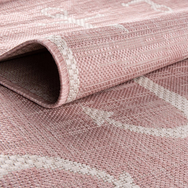 Pink 13' 1 x 13' 1 Outdoor Coastal Round Area Rug Weather Resistant for Patio, Deck, Terrace, Balcony, Porch 100% Polypropylene Coastal Decor Carpet for Sale at Rug Engine